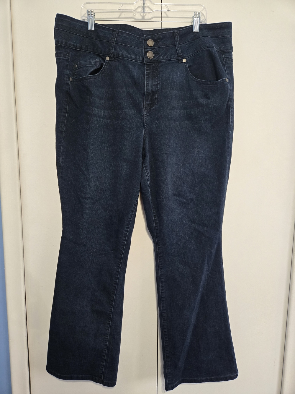 Torrid Dark Wash‎ Bootcut Jeans Size 22R Double Button Stretch Denim